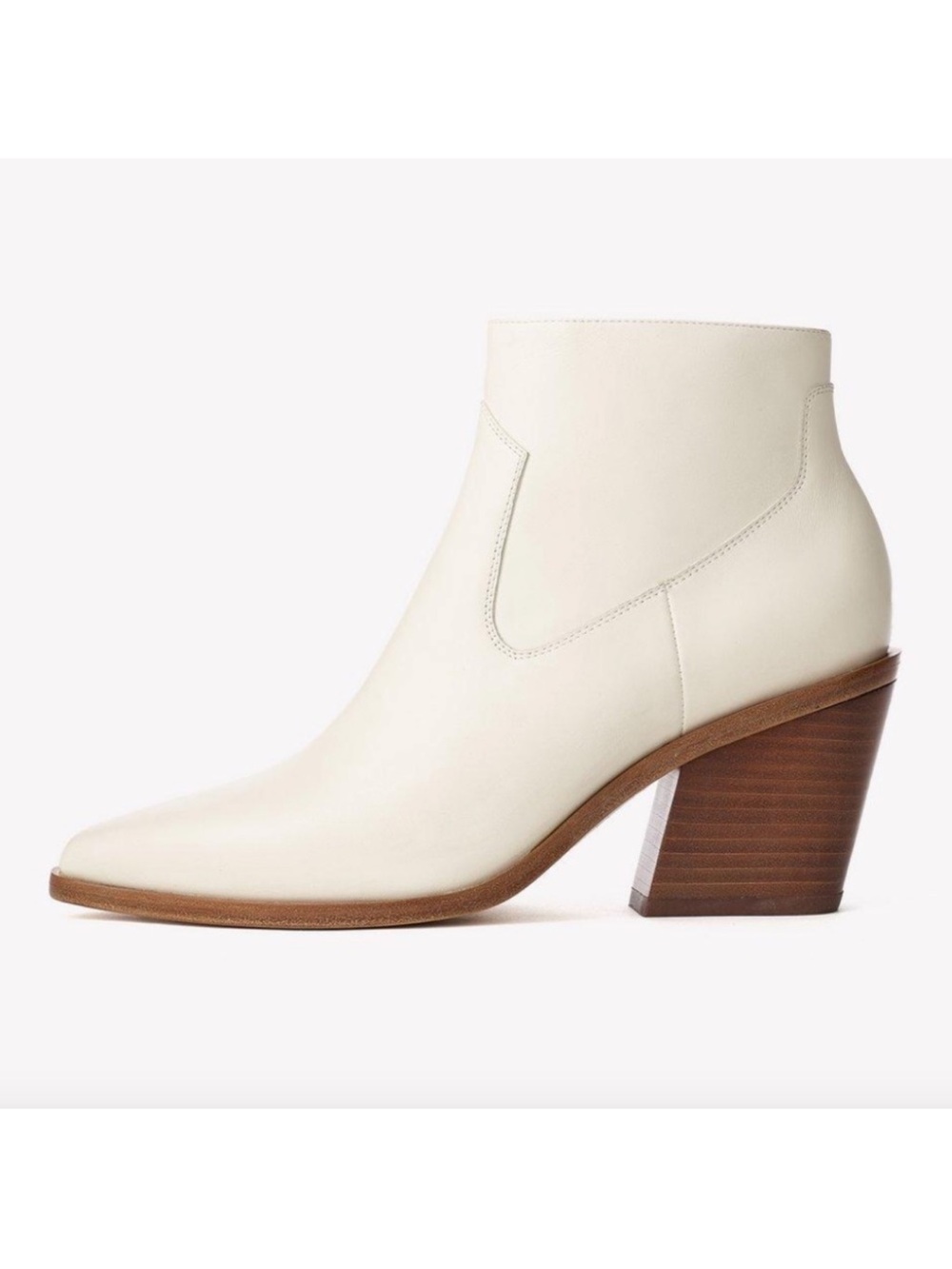 rag & bone Razor Leather Ankle Boots in Antique White Size 37.5